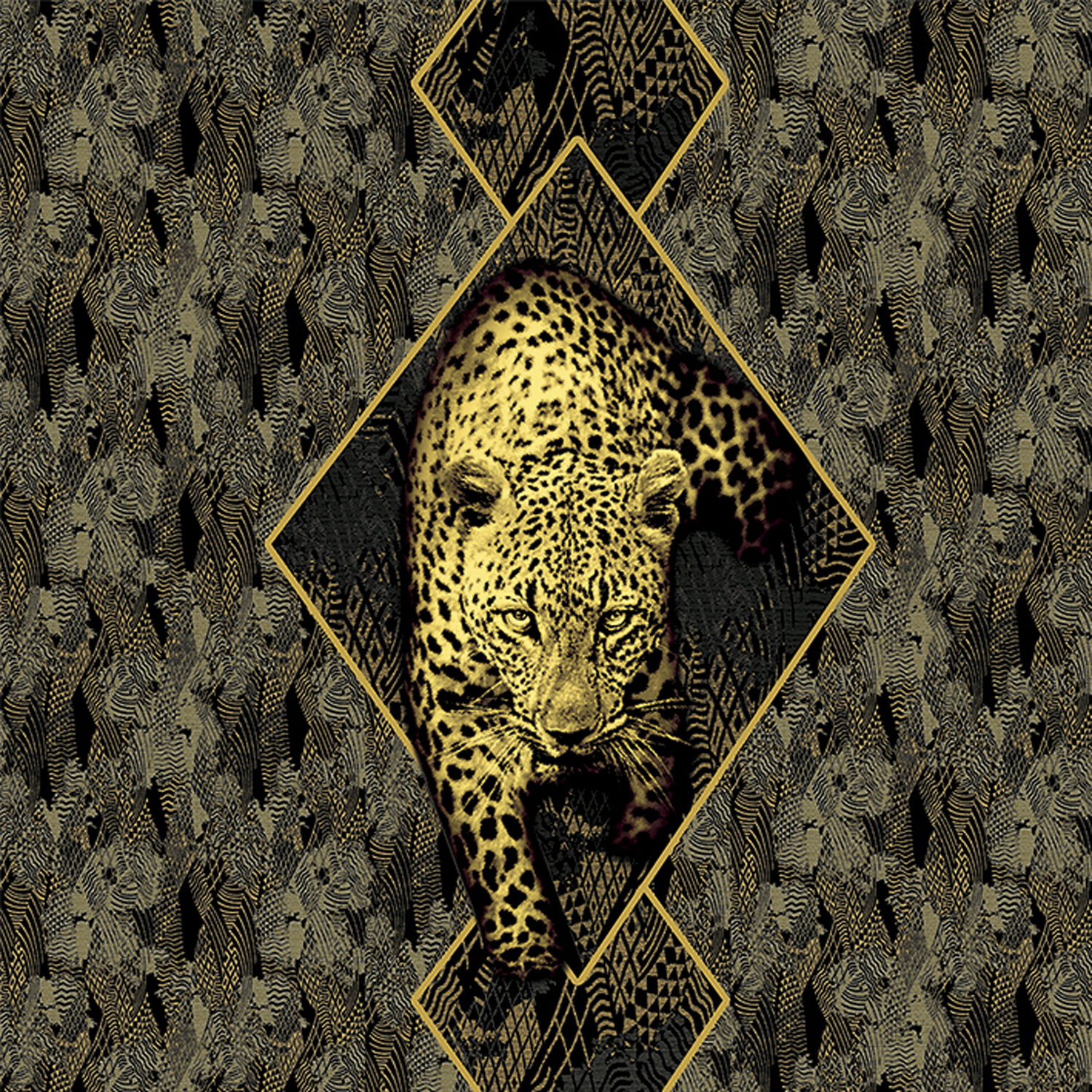 Roberto Cavalli Digital Panel Gold Leopard RC 19119